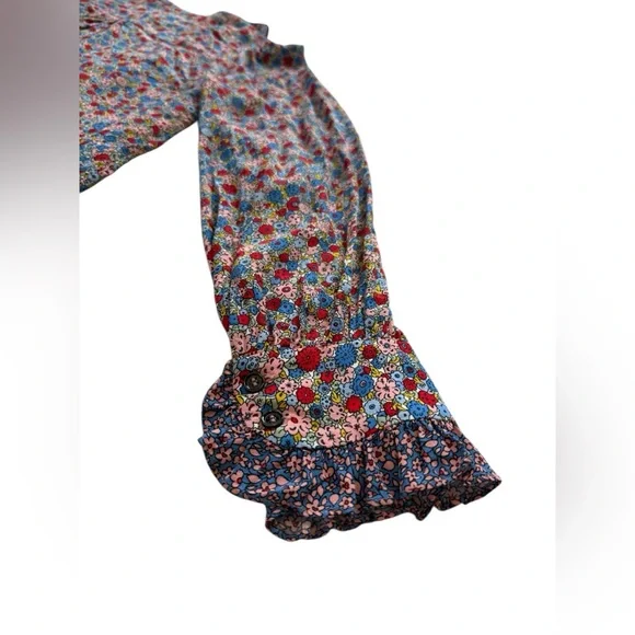 Boden Frilly Printed Popover Blouse Size 12 - Picture 8 of 10